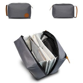 LuxAndalus Large Electronics Organizer and Tech Travel Bag – Premium Portable Case for Cables, Chargers, Cords, and Accessories – Ideal pouch for your Travel Essentials and Commuting needs (Grey)