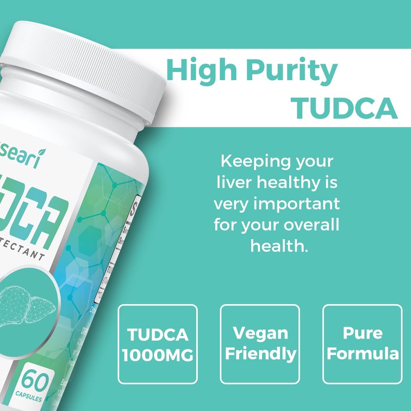 Kayseari TUDCA Bile Salts Supplement 1000mg - 60 Veggie Capsules,Liver