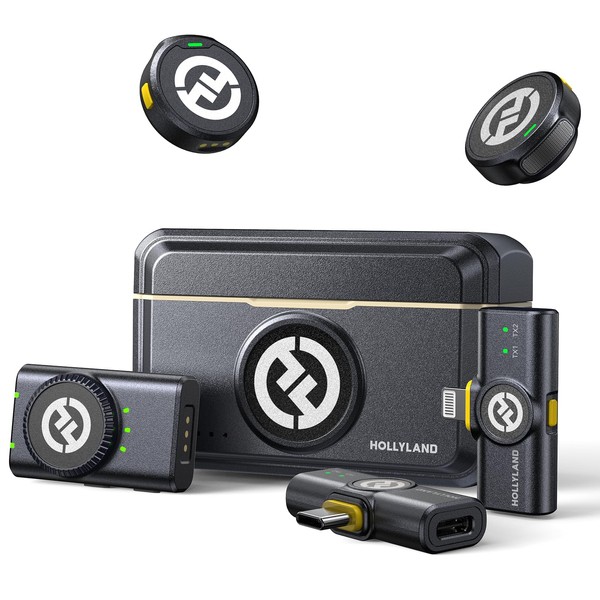 HollyView Hollyland Lark M2 Wireless Lavalier Microphone for iPhone/Android/Camera/PC/Laptop with