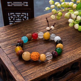 18 Seeds Bodhi Buddhist Blessed Tibetan Bracelet for Protection: Prayer Beaded, Kabbalah Friendship, Buddha Wood, Perfect Couples Best Friend Bracelet, Bracelets for Mens Womens Amulet Gifts (10MM)