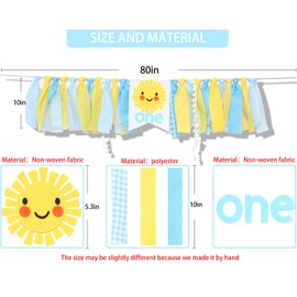 Banderín para el primer cumpleaños para bebé, con texto en inglés "You are my sunshine high chair banner", para primer cumpleaños, para decoración, accesorios de fotos para fiestas de cumpleaños, Sunshine Banner for Boy