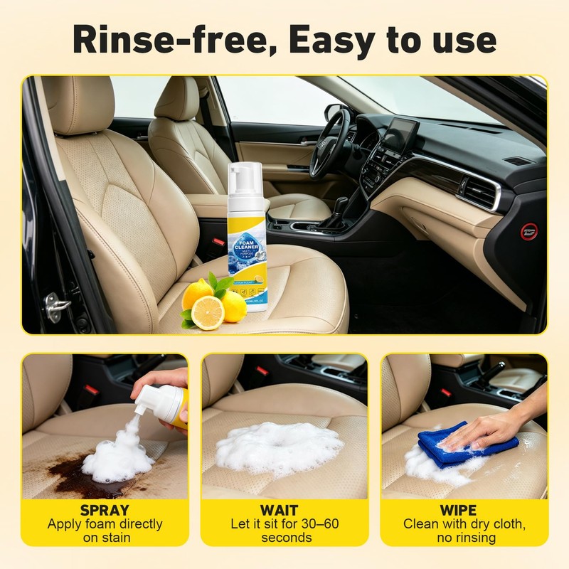 Foam Cleaner All Purpose, 4-in-1 Multi-Enzyme Foam Cleaner（2PCS）