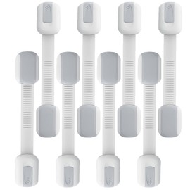 W-Plus Multi Use Adjustable Child Safety Strap Latches Locks, 8 Count