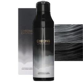 [Korean dye shampoo] CHEONGDAM STYLE FOREST BLACK CHANGE SHAMPOO, Semi Permanent Hair Color Darkening Grey Hair Dye Coverage Volume, Peptide Ceramide Hyaluronic Acid Paraben Free 6.7oz (Black)