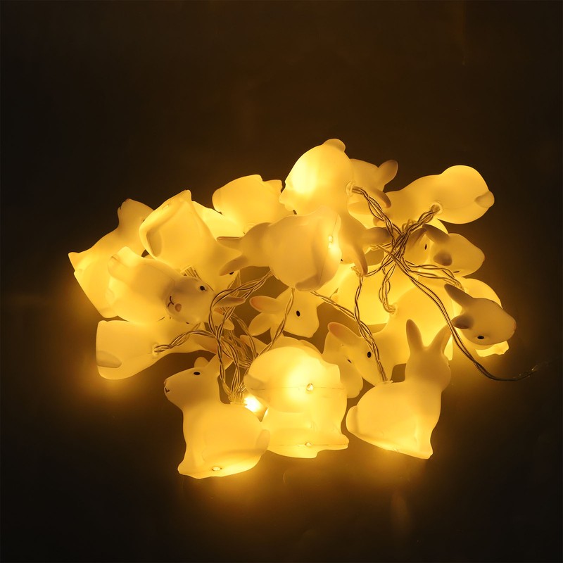 Bunny String Lights Easter Decoration Battery Operated Bunny Lamp Waterproof