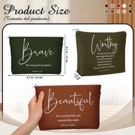Huhumy 20 Pcs Christian Gifts for Women Religious Makeup Bags Cosmetic Inspirational Bible Verse Pencil Pouch with Zipper Mothers Day Thank You Church Gift Mom Travel Employee(Joyous,Bible Words)