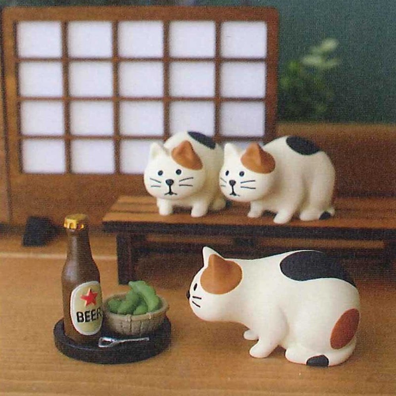 Deco Concombre Cat Mascot, Cat Observation Cat, Approx. 1.1 x