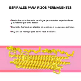 STYLIST Espiral Amarillo Para Rizos Permanentes Paquete Con 24 Pzas