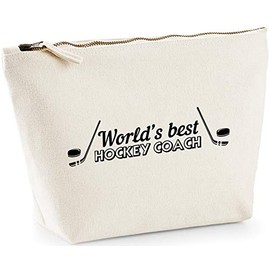 Hippowarehouse World's best hockey coach printed make up cosmetic wash bag 18x19x9cm