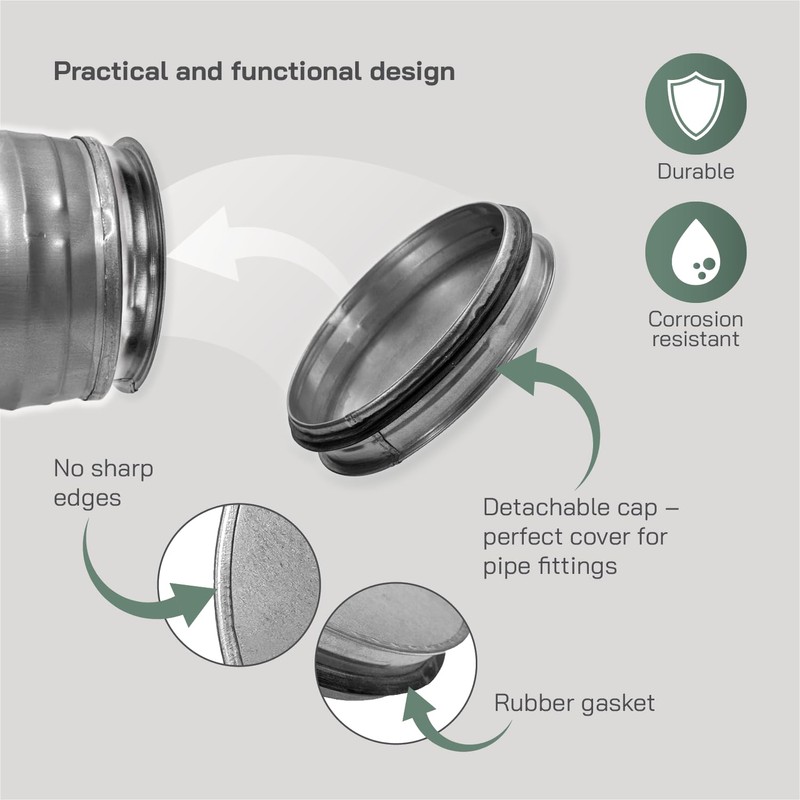 Vent Systems 4” Inch Galvanized Steel Tee Cap – Pack