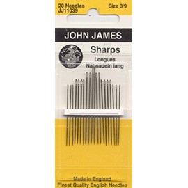 Colonial Needle Sharps Hand Needles-Size 3/9 20/Pkg
