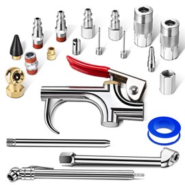 SARDVISA 20 Pcs Air Tool Kit, Air Compressor Kit with 1/4" NPT Quick Connect Coupler & Plug/Tire Air Chucks/Tire Gauge/Air Nozzles/Air Hose Fittings, Pneumatic Tools for Air Compressor Accessories