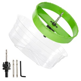 HLOFIZI 6-1/8 Inch Carbide Hole Saw for 6" Recessed Lights Can Lights, Cutting Ceiling Plaster Drywall with Dust Bowl, 2X Faster