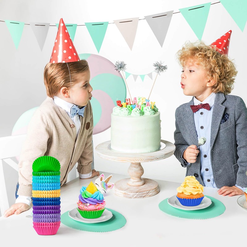 xlloest 400 x Mini Rainbow Cupcake Cases Muffin Cases Paper