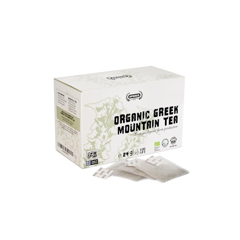APSOGO Organic Greek Mountain Tea - 20 Teabags - Sideritis