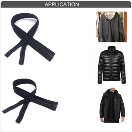Goyunwell Black Separating Zippers for Jackets 23 inch #5 Jacket Zipper Replacement 2PCS Plastic Jacket Zippers for Sewing Craft (23")