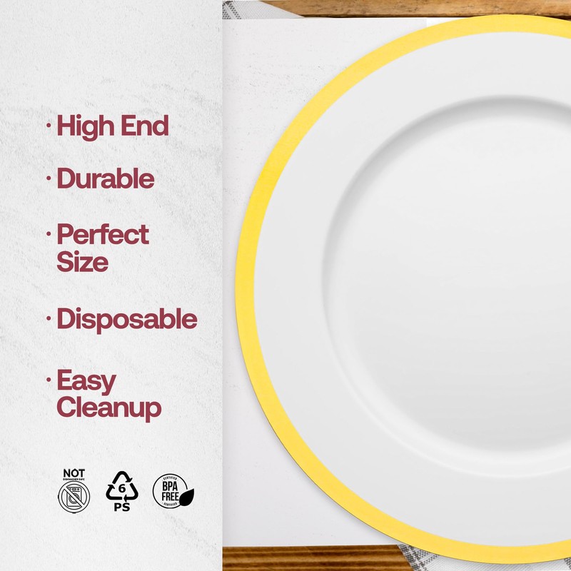 Smarty Had A Party 30 White with Gold Rim Round