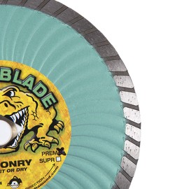Delta Diamond Gator Blade Premium 7 Inch Wavy Core Turbo Diamond Saw Blade, DM-7/8"-5/8" Arbor, for Masonry, Brick, Block, Pavers, Concrete, Stone, Wet/Dry, Continuous Rim (7")