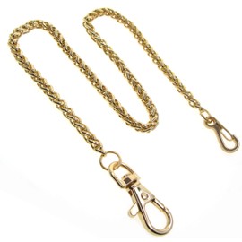 Watchvshop Pocket Watch Chains Albert Chain Gold Color Spiga Wheat Chain with Swivel Lobster Clasp FC78