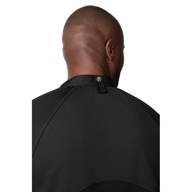 Chef Works Men's Varkala Chef Coat, Black, Medium