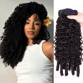 Vanlov 3C4A Burmese Curly Human Hair Bundles 14 16 18 Inch Curly Bundles Unprocessed Burmese Raw Hair Extension Real Human Hair Natural Color Human Hair Weft Extensions