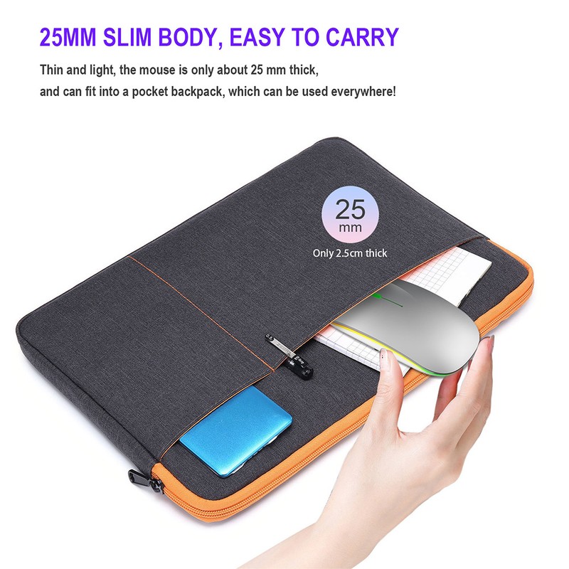HXSJ Wireless Mouse Rechargeable for Windows/XP/Vista/Me 2.4G Colorful Light Office