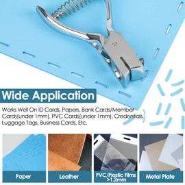 MROCO Hole Punch One Slot Badge Punch for ID Cards, Handheld, No Burrs, Metal Badge Puncher, 15mm x 3mm Hole Size