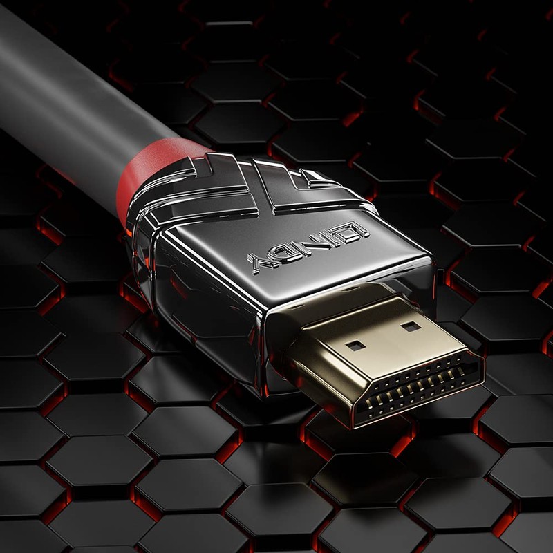 LINDY HDMI Anschlusskabel 5.00m 37874 Grau [1x HDMI-Stecker - 1x