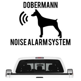 Siviwonder Dobermann Kupiert Noise Alarm System Car Sticker Dog Film Dobi Dobie Colour Black Size 20 cm