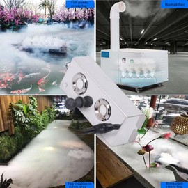 2 Head Ultrasonic Fogger, 4.5L / H Mist Maker for Pond, Garden, Lawn, Rockery, Greenhouse and Holiday Decorations, Powered by 36V