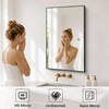 18" x 30" Bathroom Mirror, Black Metal Frame Wall Mirror