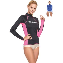 Cressi Women's Lady Long Sl Rash Guard, Black Pink, S UK