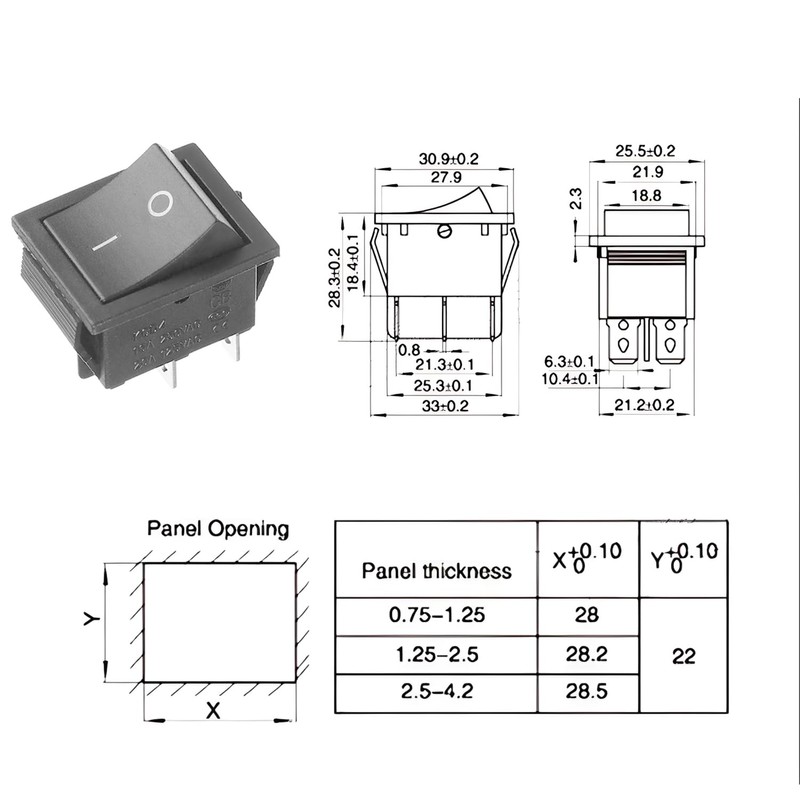 KCD4 Boat Rocker Switch 4 Pin 2 Position Rocker Toggle