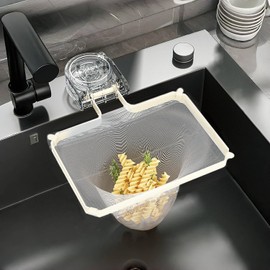 Homspark Triangular Corner No Need Strong Suction Cup Sankak Corner Drainer Net Holder Sink Garbage Strainer Kitchen Garbage Disposal Draining Net with 50 Pieces