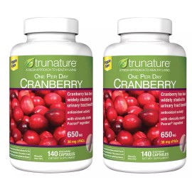 TruNature 2 PACK TRUNATURE PACRAN CRANBERRY 650 MG., 140 VEGETARIAN CAPSULES
