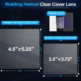 3350 Series Outside Inside Clear Cover Lens Kit for Lincoln Electric Viking Welding Helmet, Welding Hood Replacement Lenses KP2898-1 & KP3044-1 - 20 PCS