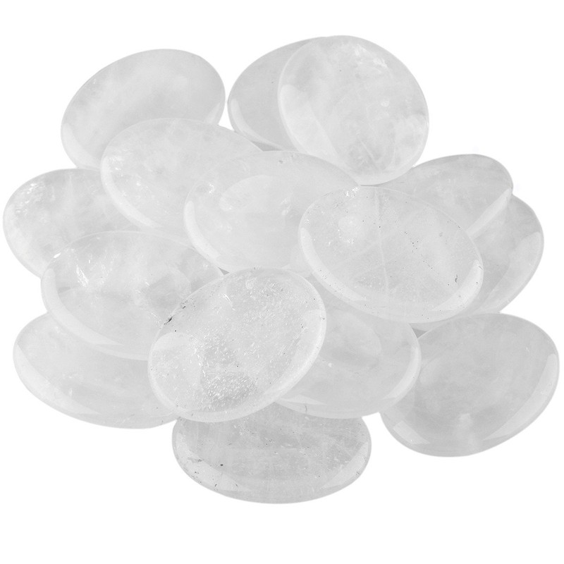 mookaitedecor Rock Crystal Thumb Stone Crystal Gemstone Massage Stone with