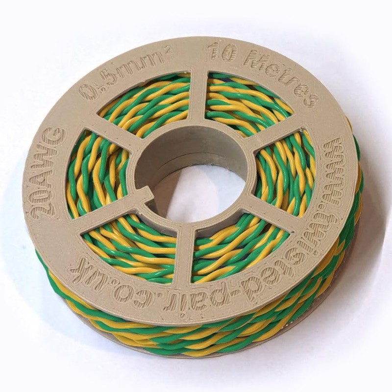 Green & Yellow Twisted Pair Wire 20 AWG / 0.5mm²