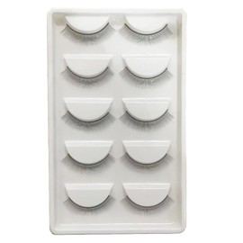 Eigell 5 Pairs Practice Lashes,Practice Lashes Strip for Beginner Practice,Mannequin Head,Makeup Beginners, white, 8mm
