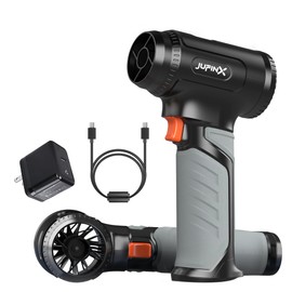 JUFINX Leaf Blower Cordless-Compressed Air Duster with 64mm Motor,1200G Wind Pressure,3000mAh*8 Battery 756W,Stepless Speed-Portable Leaf Blower for Snow,Leaves,Car Cleaning-Garden Tool-Electric Tool