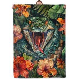 Manta de serpiente para regalos para mujeres y adultos, manta de franela suave y cálida para camping, recámara, sala de estar, sofá, decoración de viaje, 50 x 60 pulgadas