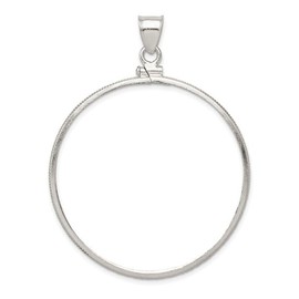 CoutureJewelers Sterling Silver 40.6 x 3.1mm Plain Screw-Top Dollar Coin Bezel Pendant