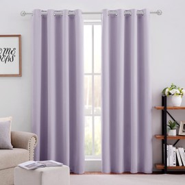 HOMEIDEAS Lilac Blackout Curtains for Bedroom 52 X 84 Inch Length 2 Panels Set Room Darkening Bedroom Curtains, Soundproof Thermal Grommet Window Curtains for Living Room for Christmas