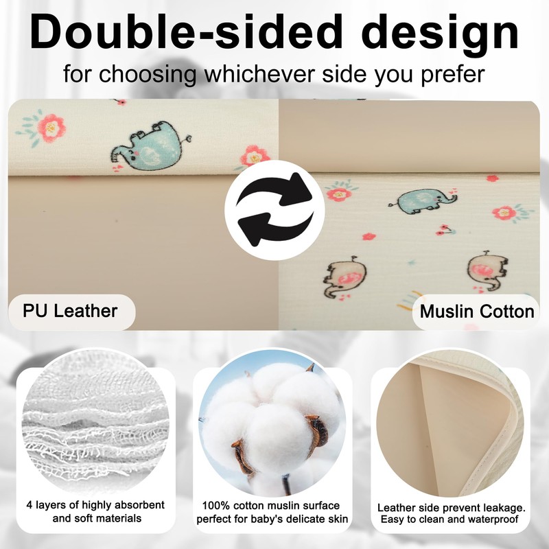 Baby Diaper Changing Pad, 19.7"x25.6" Waterproof Changing Pad Liners with
