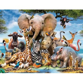 Linahealth Rompecabezas de 1000 Piezas con la Imagen de Animales Mundo Animal 14 años en Adelante 70cm x 50cm