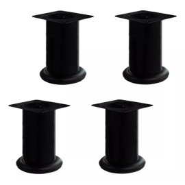 Herrajes Guerrero Pata Para Mueble O Sala 10 Cm Altura - 4 Piezas Negro Mate