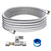 Refrigerator Water Line Kit - 10FT Stainless Steel Braided Ice