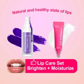 Glorysmile Ultimate Moisturizing Nourishing Lip Balm & Teeth Whitening Toothpaste Combo Instant Brightening Formula for Purple Toothpastevolume: 30ml+10g, fragrance: pink bubblegum, Flavor: Mint