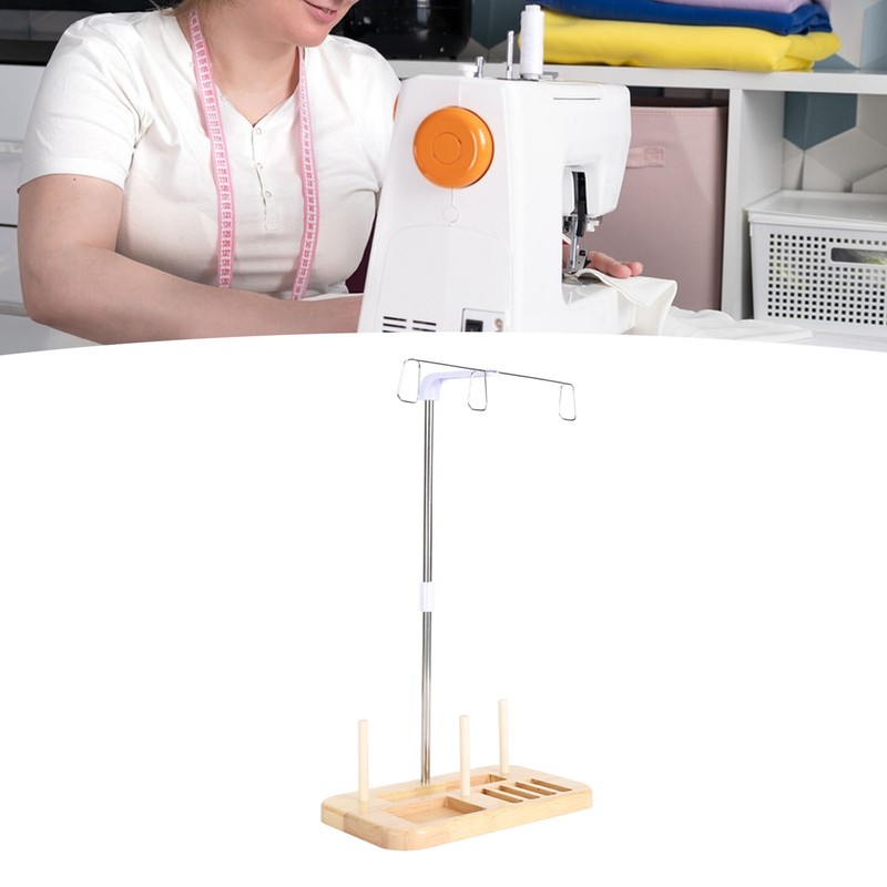 Thread Holder Stable Wood Base Large Spool Thread Stand for