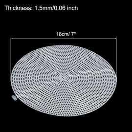 MECCANIXITY Plastic Mesh Canvas Sheet 18cm/ 7" White Round Blank Canvas for Embroidery Needlepoint, Knit Crochet Mesh, Pack of 4